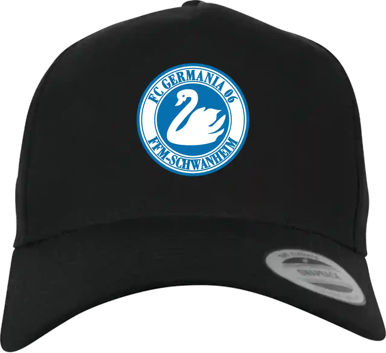 Basecap 5 Panel All Black Wappen